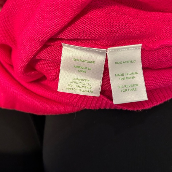 Lilly Pulitzer V Neck Pink Sweater - Picture 3 of 5